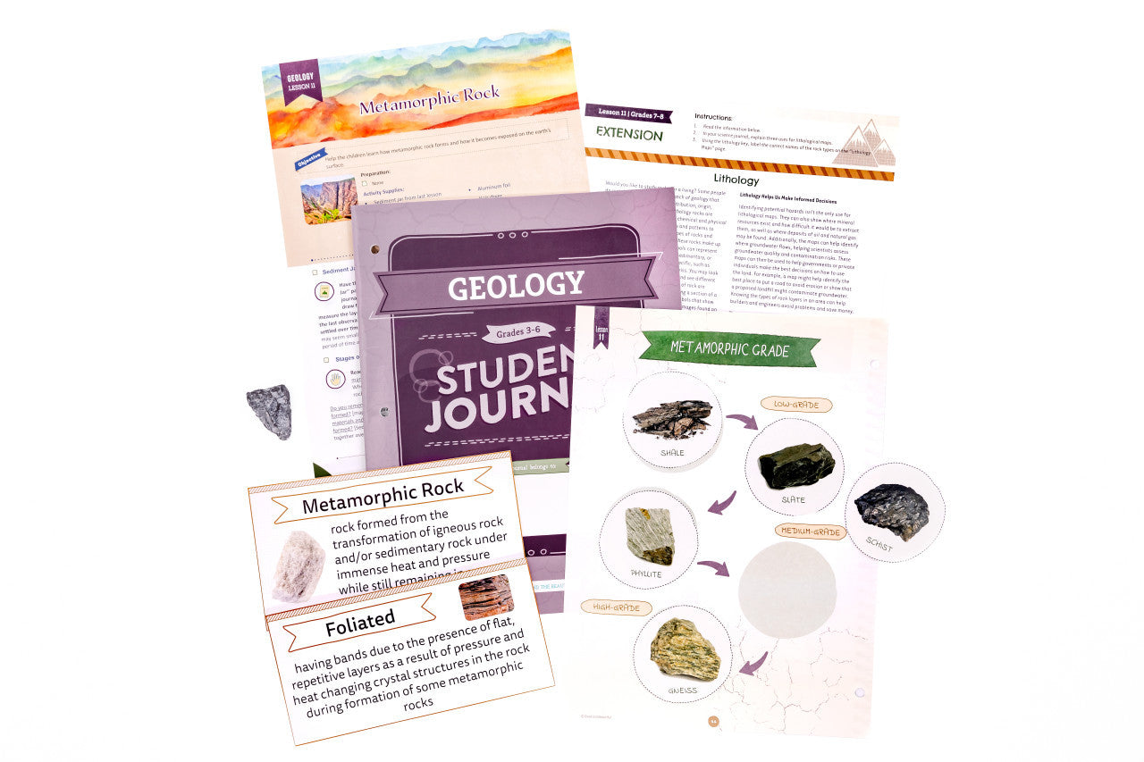 Geology: Course Book + Rocks and Minerals Kit: One Per Family