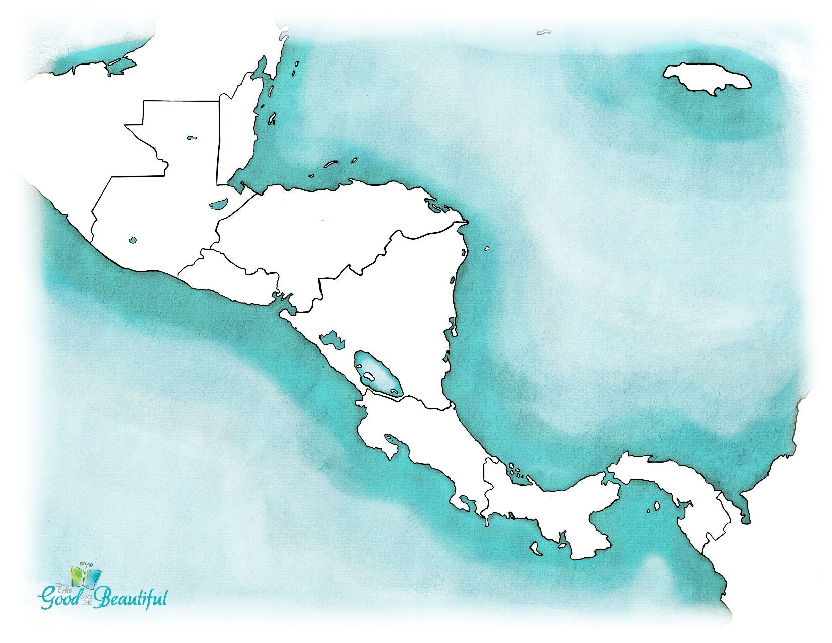 Central American Map Borders