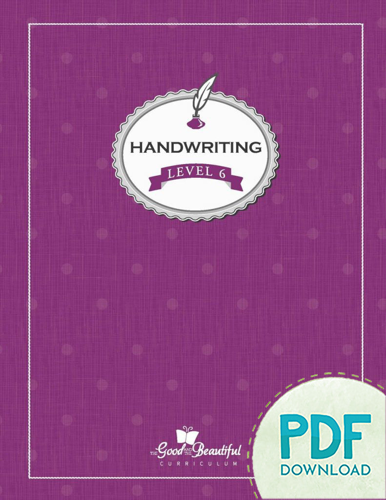 Handwriting Workbook (PDF): Level 6