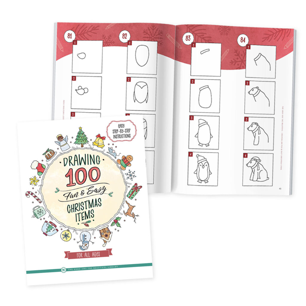 Drawing 100 Fun and Easy Christmas Items Notebook for All Ages